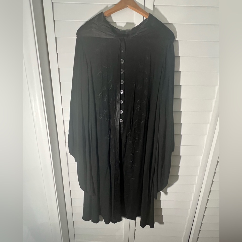 ✨🖤Elegant Black Button-Down Maxi Robe/Skirt Holy Clothing🌟✨